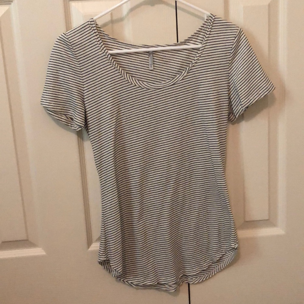 black and white striped t-shirt